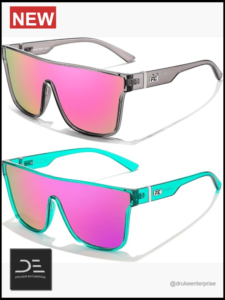 Oversized Square Mirrored Sunglasses Uv400 Protection Unisex